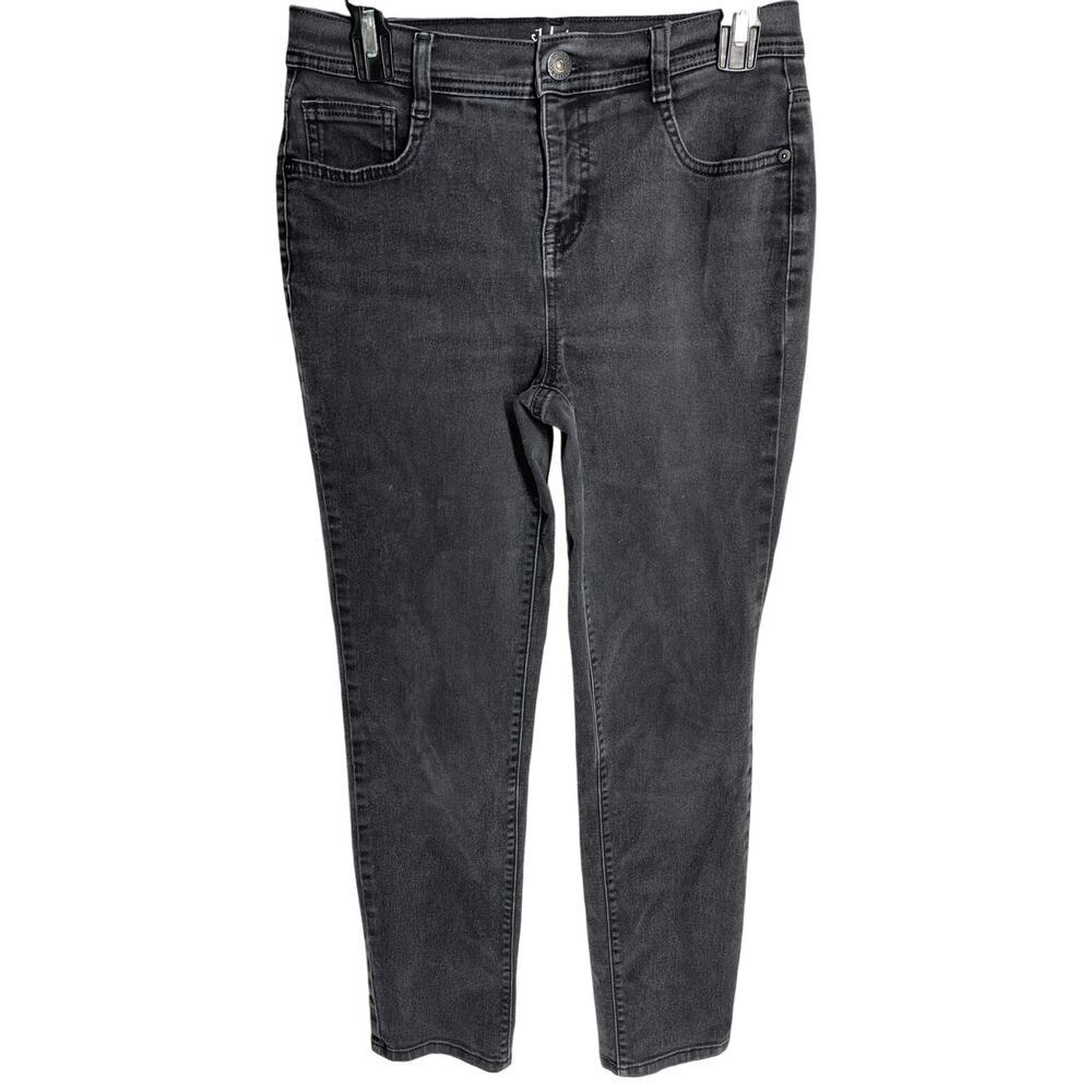Style co Jeans Women Size 4 Petite Gray Slim Leg Mid Rise Cotton Blend Pants